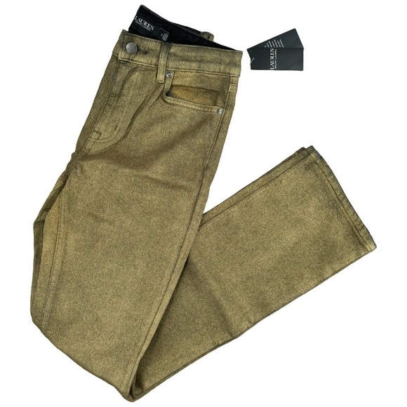LAUREN Ralph Lauren Metallic Coated Jeans-4 - Picture 4 of 8